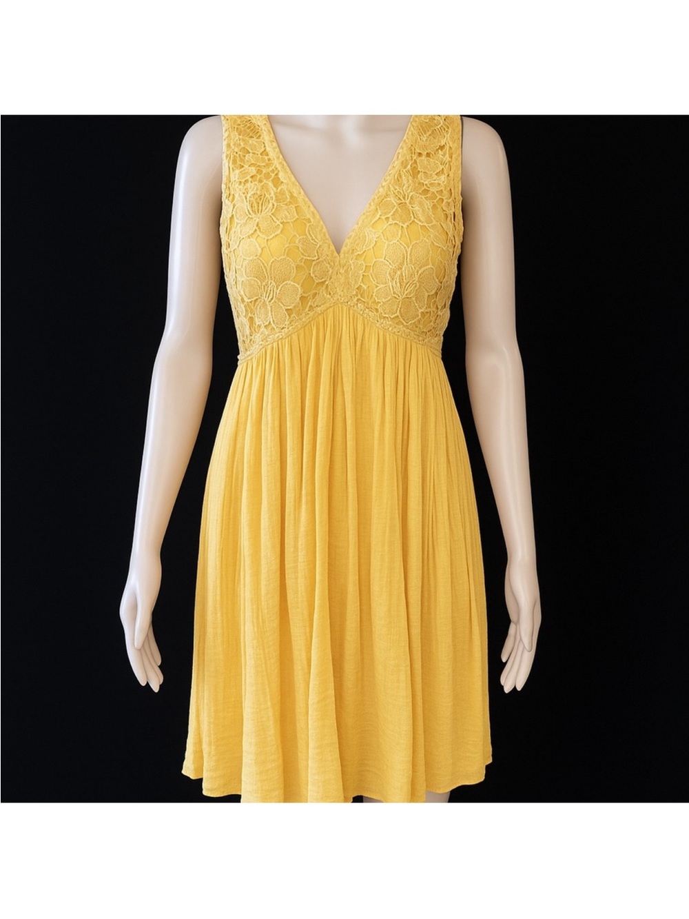 Yellow Lace-Detail Sleep Chemise